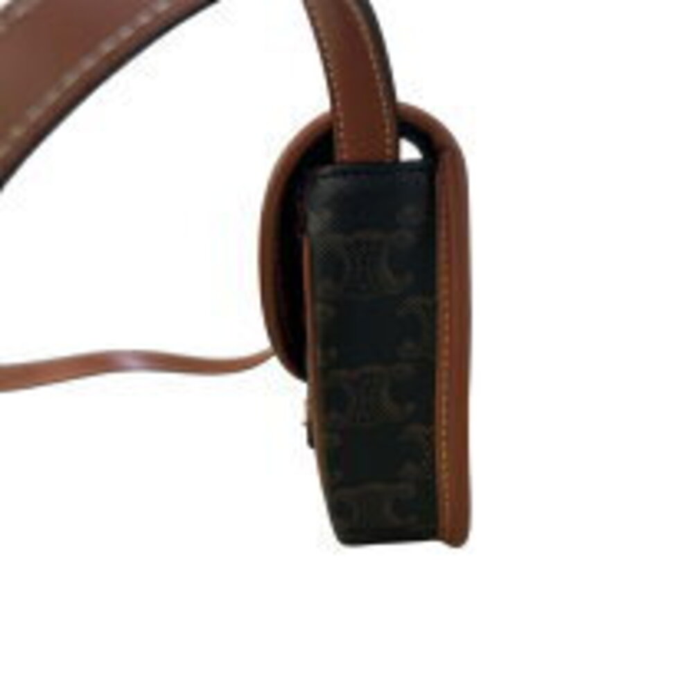 Celine Canvas Besas Bag Shoulder Tan Triomphe - Picture 3 of 11